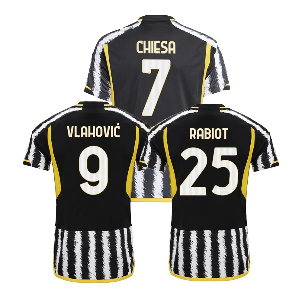 Nombre personalizado 23 24 Top European Clubs Camisetas de fútbol Fan Football Jersey Chiesa Vlahovic Rabiot Guangxi