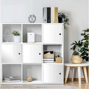 Minyatür l şekli kemerli kitaplar için kitaplık keten kaplı dekoratif kitaplar gardırop ile çocuklar ahşap - Product Image 1