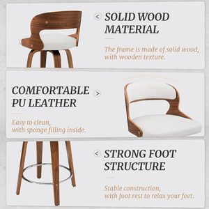 Giữa Thế Kỷ hiện đại thanh phân Ghế xoay bọc PU da với lưng cho nhà <span class=keywords><strong>bar</strong></span> nhà bếp đảo & nhà hàng - Product Image 6