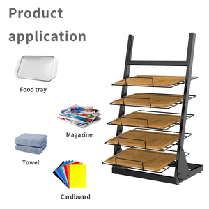 Đa chức năng tùy chỉnh 5 Tier đen kim loại Tạp Chí hiển thị placemat Rack hiển thị - Product Image 4