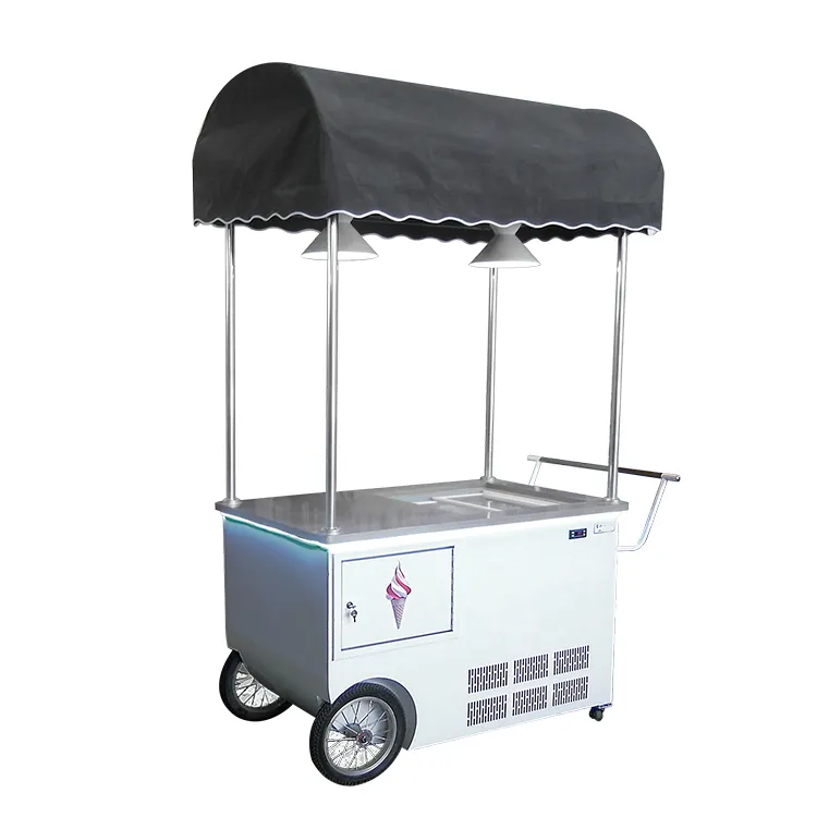 Kolice ice ice cream push vending cart con congelatore in vendita carrello mobile per gelato carrello per gelato italiano cibo commerciale