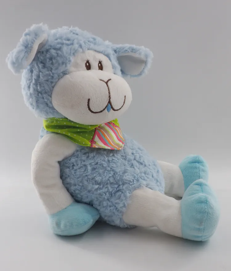 Jouets pour bébé de haute qualité gros mouton assis bleu en peluche