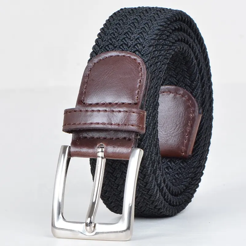 Ceinture élastique tressée de 1.3 ''Ceinture extensible en tissu tissé pour hommes et femmes