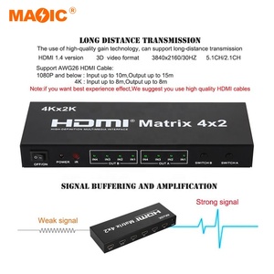 4x2 <strong>Hdmi</strong> <strong>Matrix</strong> Switch Splitter With Spdif IR Remote and L/r 3.5mm Support Hdcp 1.3 ARC Dol-by 4k <strong>HDMI</strong> <strong>Matrix</strong> Switcher - Product Image 6