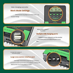 Küresel 60A Mppt güneş şarj regülatörü kurulum tanımlama 12V/24V USB şarj regülatörü sıcak satış şarj adaptörleri - Product Image 3
