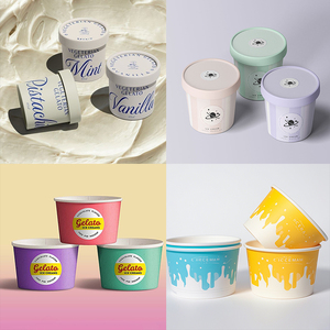 3OZ 100ml Print Ice Cream Paper <strong>Cup</strong> With Lid and Spoons Manufacture Wholesale Ice Cream Paper Tube Price Parfait Shakes Smoothie - Product Image 4