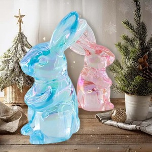Hadiah Souvenir kelinci kristal warna-warni kelinci kristal warna baru dekorasi hadiah kerajinan kelinci pesta kelinci meriah - Product Image 2