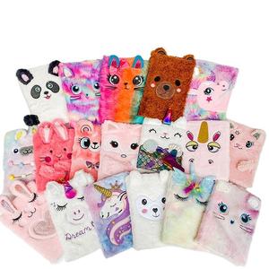 Kızlar için kilit ve anahtar ile sevimli <span class=keywords><strong>a5</strong></span> a6 sevimli kabarık günlüğü unicorn peluş dizüstü