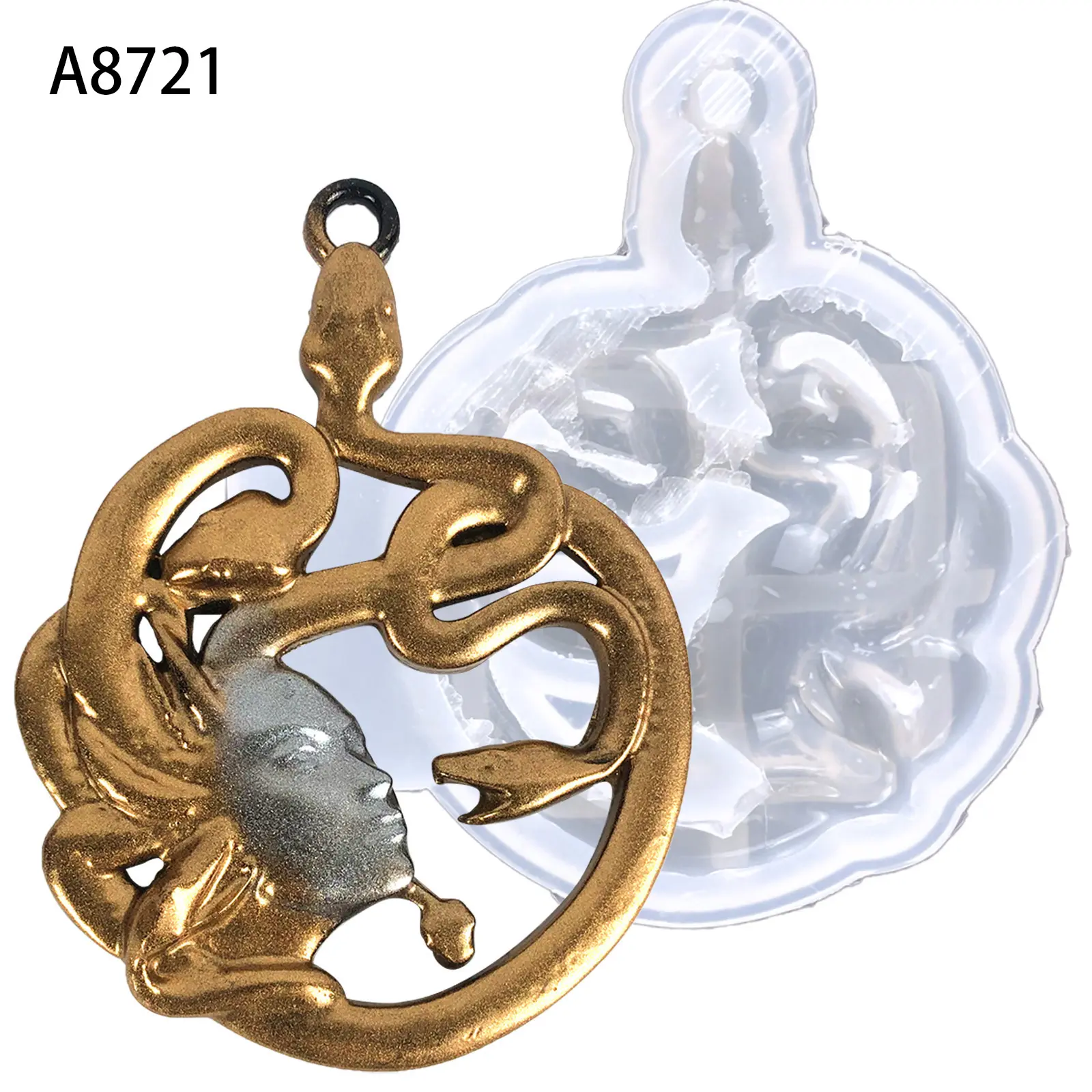 A721 Medusa keychain silicone mold silicone plaster mold making home decor