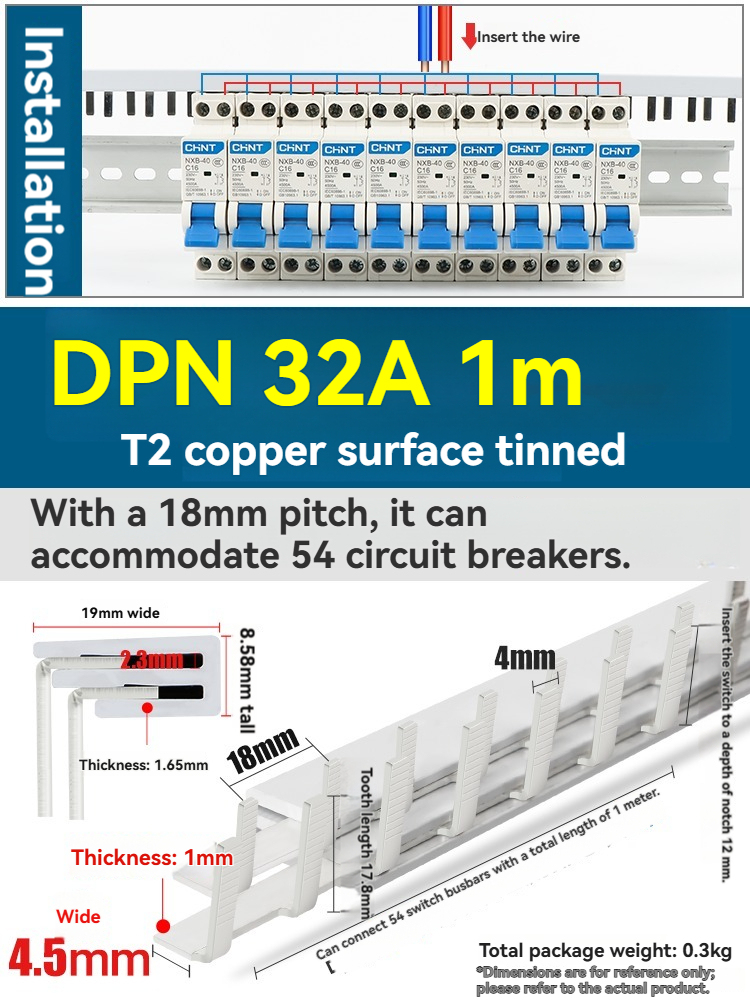 DPN 32A (1m connection for 54 1P MCBs)