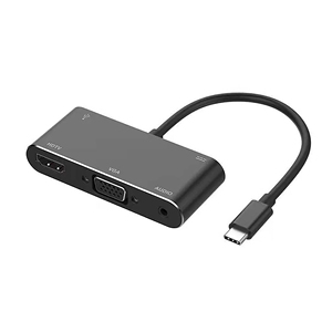 5 in 1 USB-C集线器HDMI VGA 3.5音频AUX usbC充电USB 3.0 4K HDMI适用于笔记本电脑跨国适配 - Product Image 2