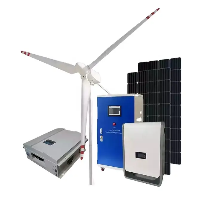 Alicosolar新技術家庭用風力タービン発電機太陽エネルギーシステム5kw風力発電システム風力およびソーラーキット