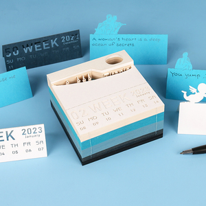 Diseño personalizado Originalidad 3D Sticky Note Design Bloc de notas Impresión personalizada y corte láser Bloc de notas 3D para envío directo al por mayor
