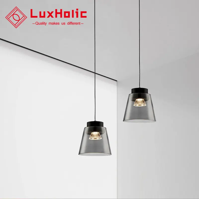 LuxHolic Lampe suspendue en verre moderne Salle à manger Cuisine Simple Nordic Restaurant Bar Chambre Chevet Lampe suspendue simple