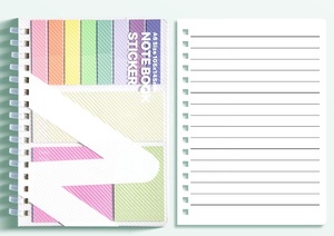 Bloc de notas con forro de cuaderno espiral multifuncional A6 con notas adhesivas, banderas de pestañas de Índice de colores