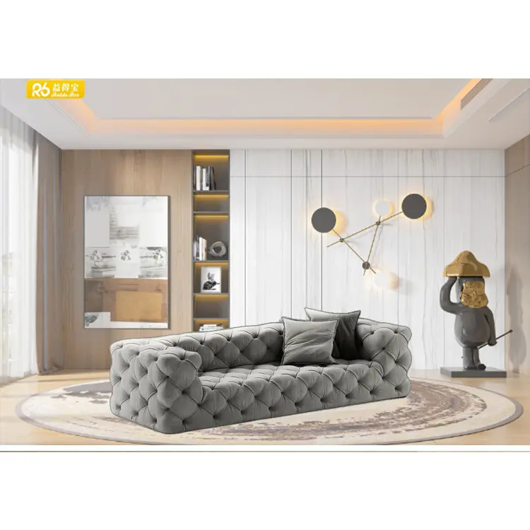 Di lusso in vera pelle soggiorno mobili per la casa Nordic grande Design in legno classico divano in stile arabico set divano in stile arabico