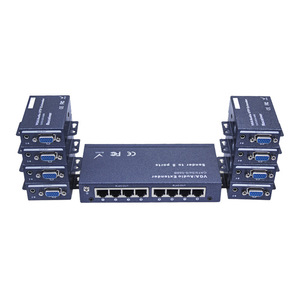 Divisor VGA de 8 puertos 1x8 Extensor de video y audio 100M Alcance por cable Cat5e/6 individual Soporte 350MHz 1600x1200 Resolución - Product Image 3