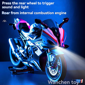 גודל 1:10 decast ducati kawasaki ninja h2r <span class=keywords><strong>bwm</strong></span> s1000r סגסוגת מתכת מודל אופנוע עם קול אור צעצוע diecast