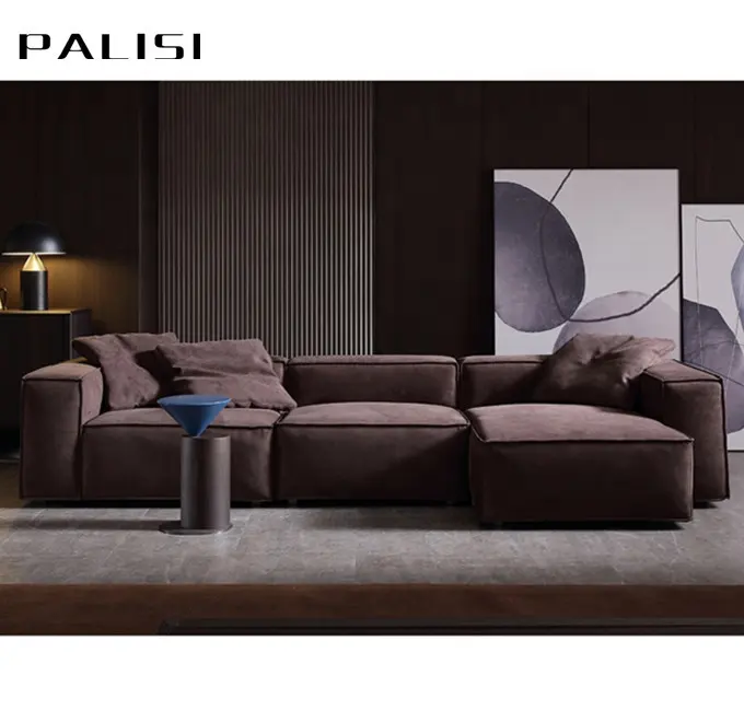 Итальянская простая мебель для дома, диван L-образной формы из микрофибры, лидер продаж, современная мебель, диван для гостиной