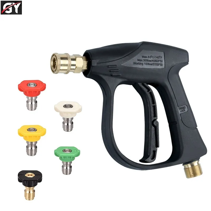 pure 4000 PSI Max with 5 Color Quick Connect Nozzles M22 Hose Connector TIP long High Pressure Washer Gun