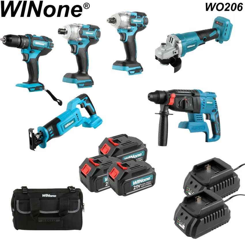 Low Price 20v 125mm Professional Cordless Lithium Electric Drill 650w Impact Drill 700w Angle Grinder Tool Set