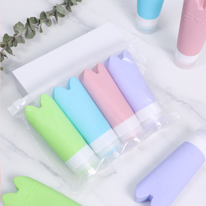 68ML/90ML sevimli kedi seyahat boyutu şişeleri TSA onaylı tuvalet konteyner seti sızdırmaz silikon doldurulabilir şampuan losyon - Product Image 4