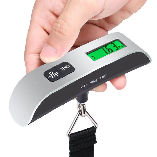 Hot Sales Backlit Fish Hook Hang Scale LCD Display Electronic Travel Hanging 50kg Weighting Portable Digital Luggage Scale