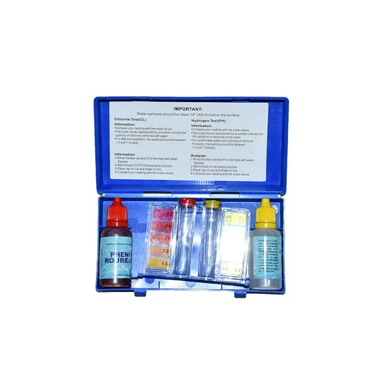 Kit de teste de ph da água do cloro 2 maneiras, kits de teste para piscina spa tipo de água