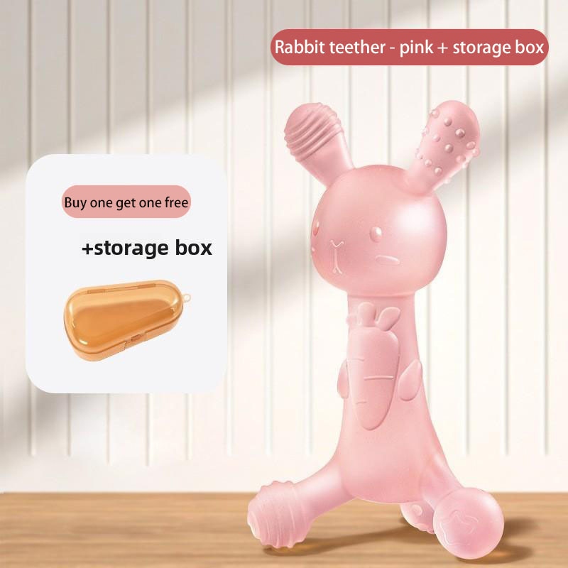 Rabbit teether -pink+ storage box