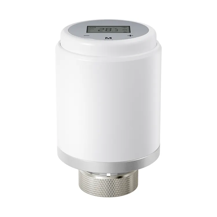 스마트 TRV 온도 조절 라디에이터 밸브 현대적인 디자인 지그비 프로그래밍 가능한 온도 조절기 밸브 헤드 욕실 응용 프로그램