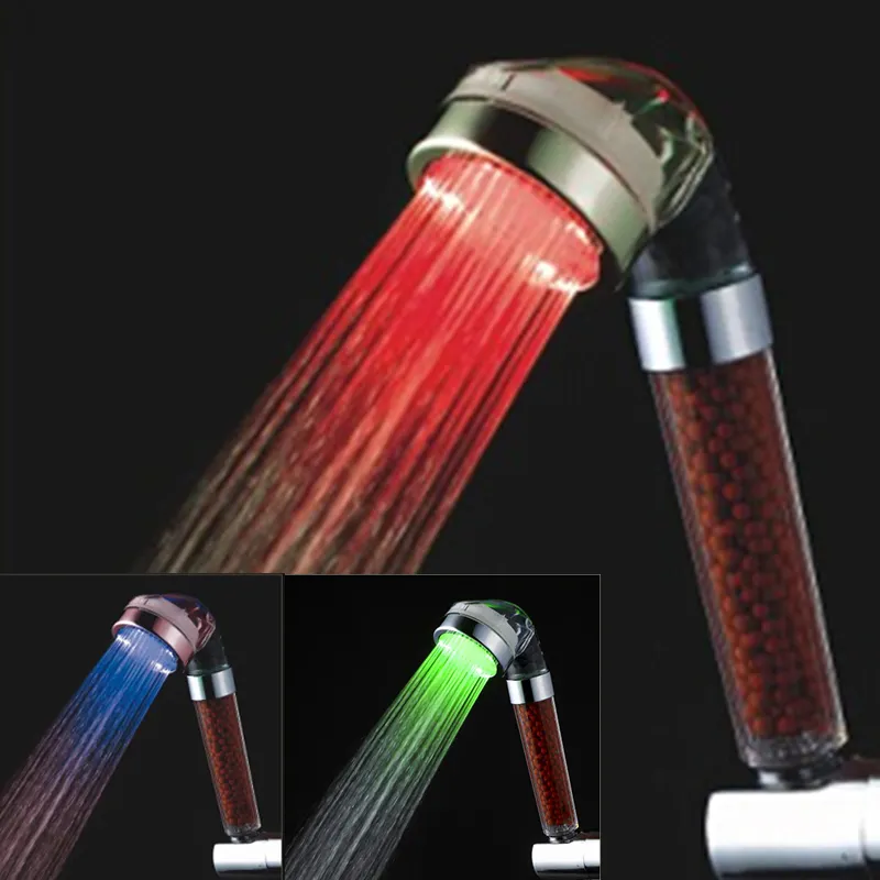 Soffione doccia con filtro a led per spa a ioni negativi con cambio colore RGB popolare