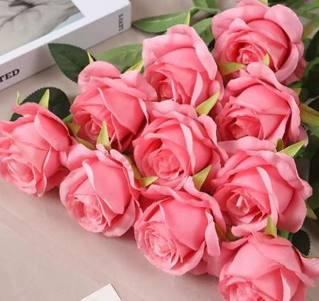 1 rosa di seta rosa