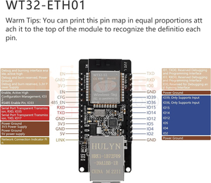 WT32-ETH01 modulo ESP32 Ethernet WiFi BT scheda di sviluppo 100Mbps RJ45