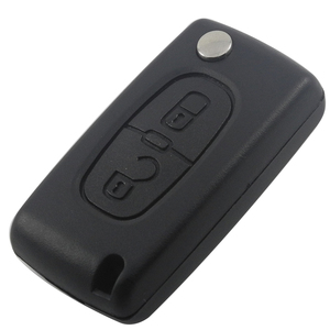 HU83 Flip anahtar kutu ile araç tuşları 2-Button tasarım CE0523 itmeli anahtar pil tutucu olmadan oluk UV baskılı Metal daire ile - Product Image 1