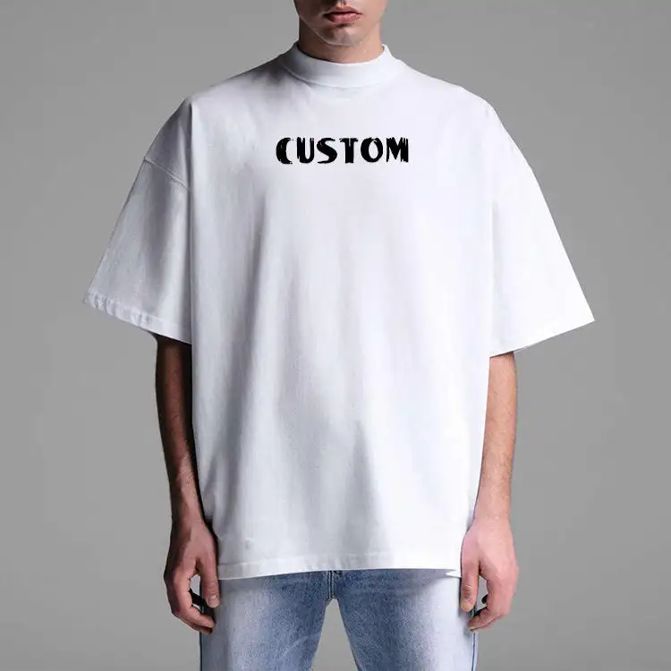 Pima – t-shirt en coton à col roulé pour homme, haut de gamme en coton péruvien avec impression en vrac