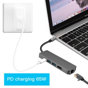 Nuovo Prodotto 4 in 1 Tipo C Hub con Video HDM1 VGA Ethernet di rete di DEVIAZIONE STANDARD TF - Product Image 6