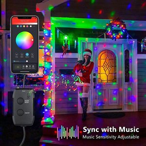 50 <span class=keywords><strong>LED</strong></span> Smart C9 Luces de Navidad con APP Control remoto Sincronización de música Cambio de color RGB Luces de cadena de Navidad - Product Image 5