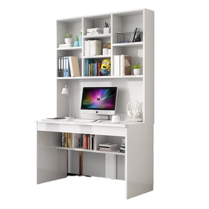 Escritorio Moderno Madera Computadora Escritorios Estante Estudio de madera Mesa de escritura con librería - Product Image 1