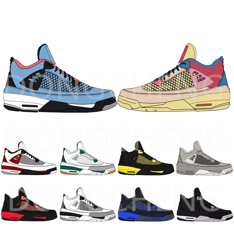 2024 yeni trendy marka erkek retro4 sneakers tasarım ayakkabı avrupa yüksek kaliteli özelleştirilmiş basketbol ayakkabıları retro 4 s