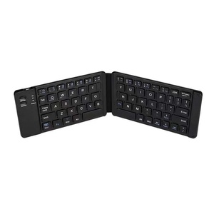 Factory <strong>Price</strong> in <strong>Stock</strong> Dual Folding Design Plastic Rechargeable Silent Portable Bluetooth Keyboard for iPad Tablet - Product Image 6