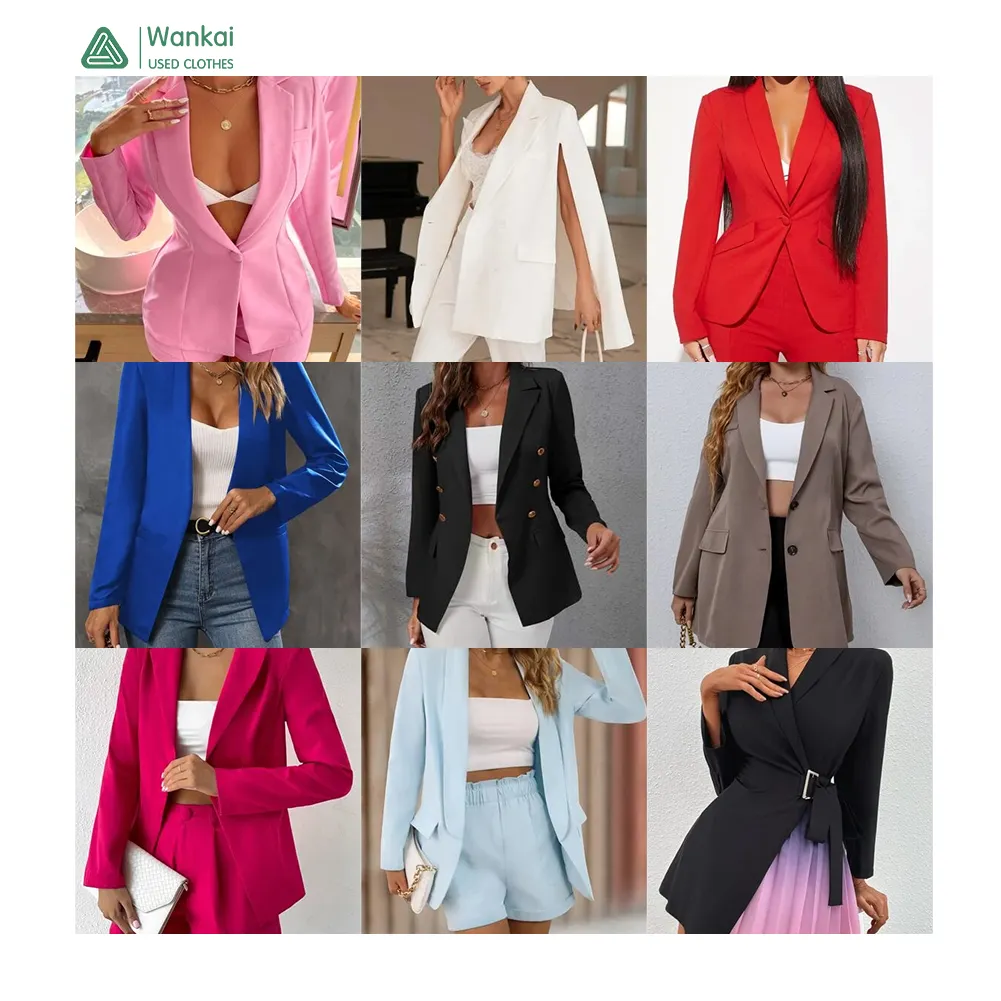 Ternos Diretos Das Senhoras Da Fábrica CwanCkai Usados Roupas Para As Mulheres, fornecedor De Bale De Boa Qualidade Blazer Feminino Usava Fardos De Roupas