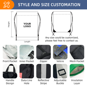 Bolsa de cordón reutilizable personalizada, mochila con cordón, mochila escolar con cordón de poliéster para uso en exteriores - Product Image 4