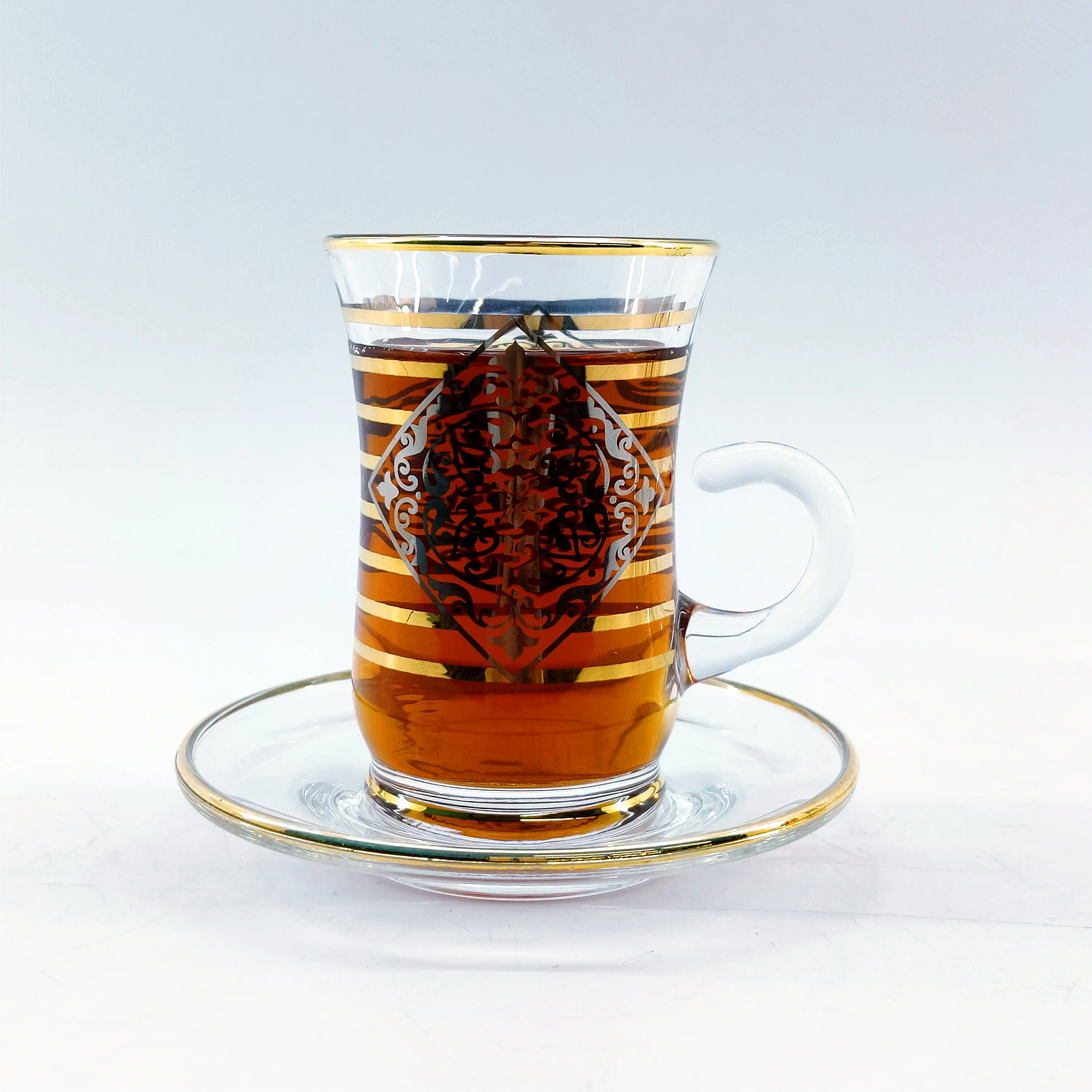 Juego de tazas de cristal y té árabe, productos listos, envío rápido