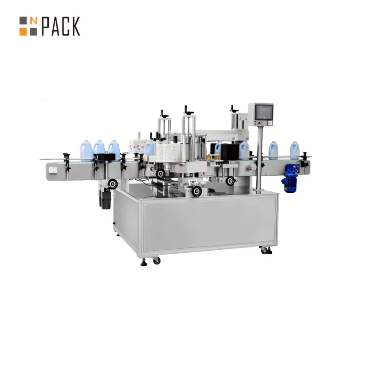 Npack Full Automatic High Precision Front And Back Industrial Oval Glass Bottle Label Applicator Machine