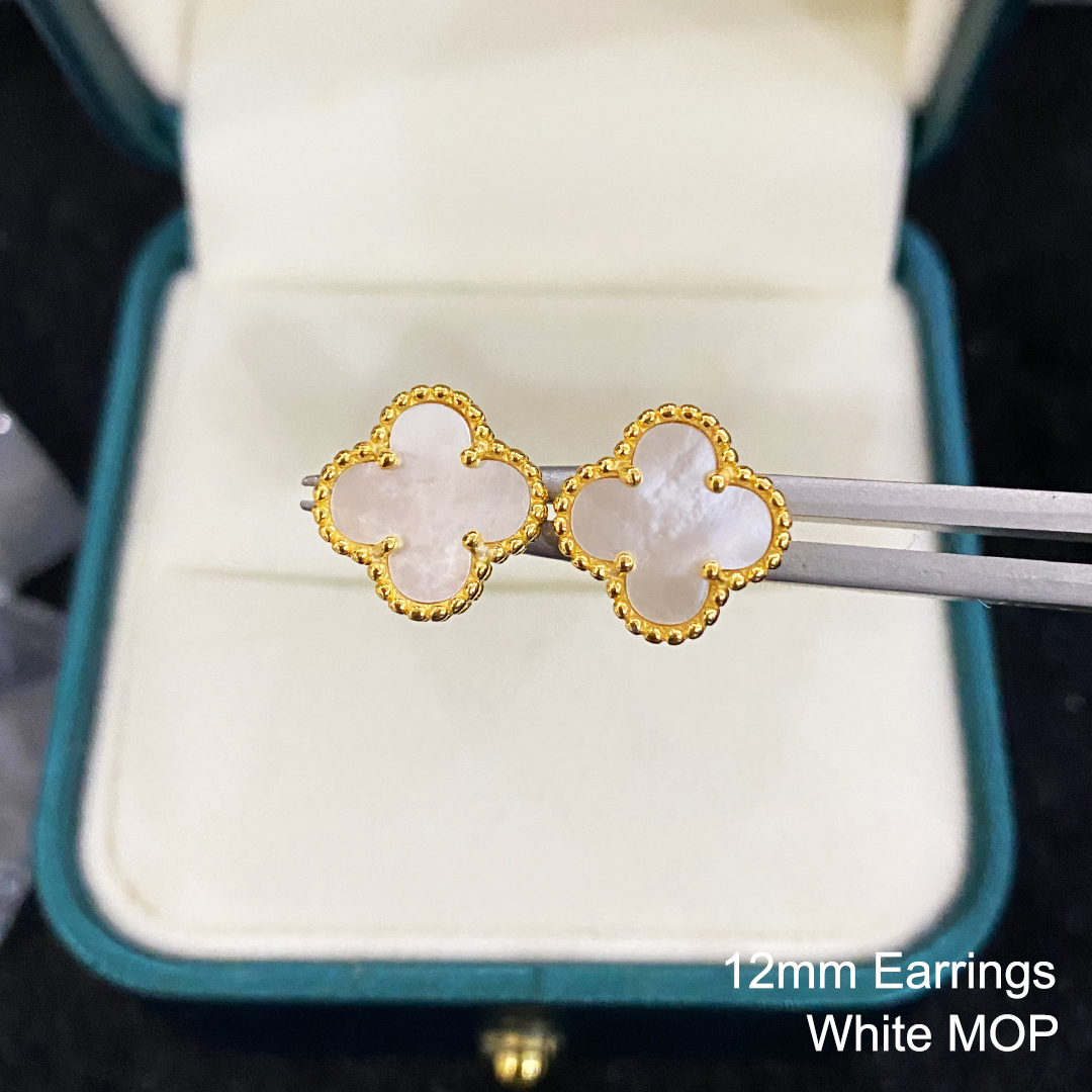 Earrings-18K Gold-White