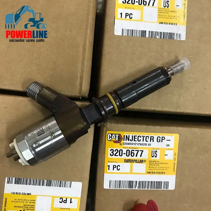 Inyector de combustible original CAT 320D, E320DL, C6.6, C4.4, common rail, 320-0677, para Caterpillar