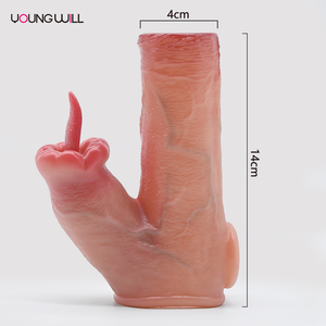 Wieder verwendbare Penis ärmel Extender Realistische Penis Kondom scheide Verzögerung Silikon verlängerung Sexspielzeug für Männer - Product Image 6