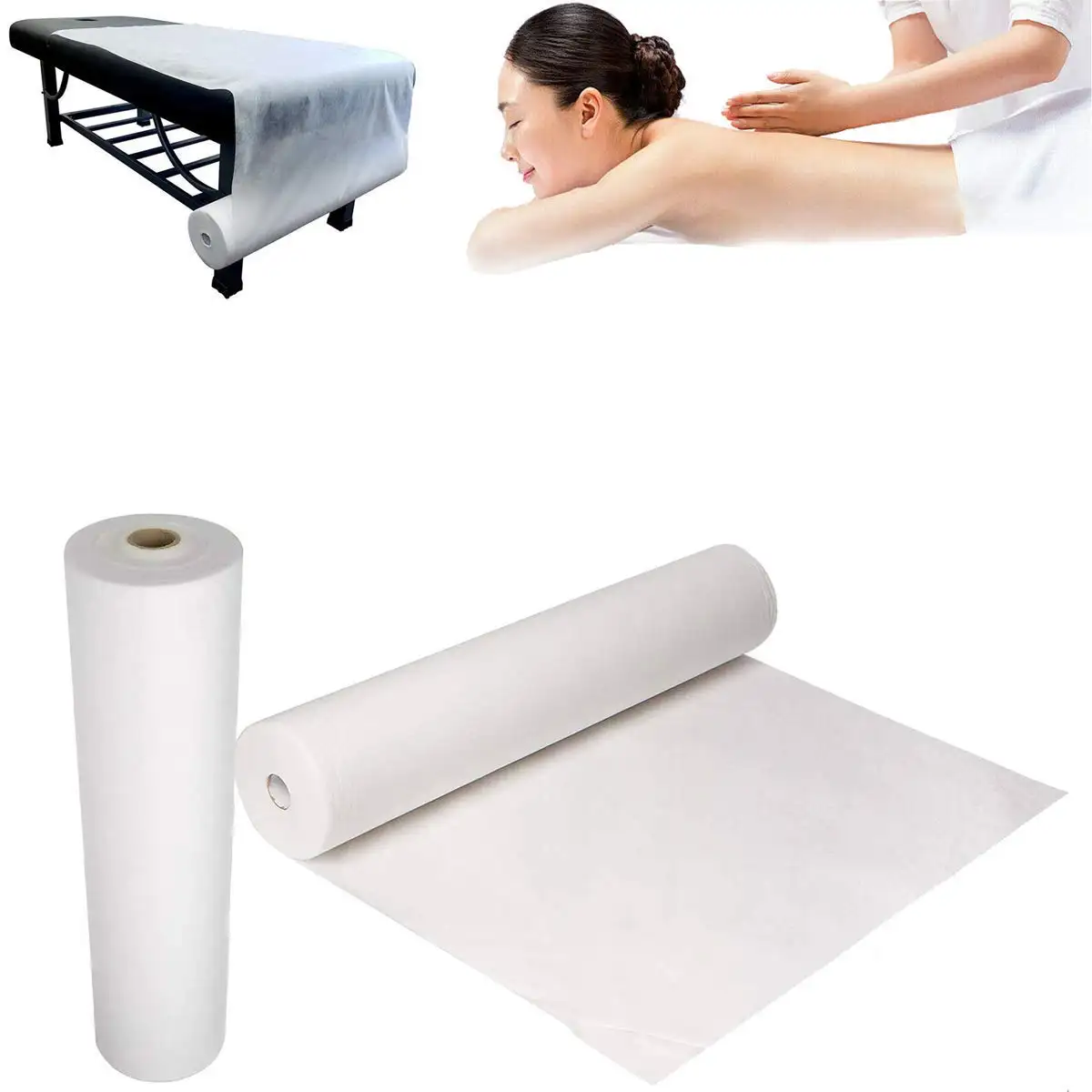 Rollo de sábanas impermeables para cama de hospital, papel de examen desechable, no tejido, oferta