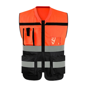 Nhiệm vụ nặng nề khâu & điện thoại Túi ANSI lớp 2 an toàn vest với túi xây dựng vest cho công việc hoặc khảo sát an toàn vest - Product Image 4