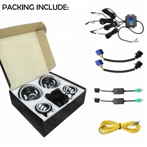 DOT Black 7 Inch Round <strong>LED</strong> Headlight and Fog Light <strong>Kit</strong> With RGB Halo Rings by APP Control H4 to <strong>H13</strong> Plug for Jeep Wrangler - Product Image 6